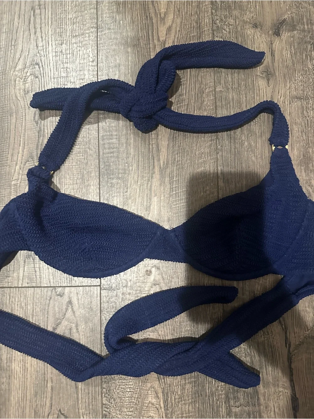 Monday Swimwear Navy Crinkle Honolulu Top and Byron Bottom